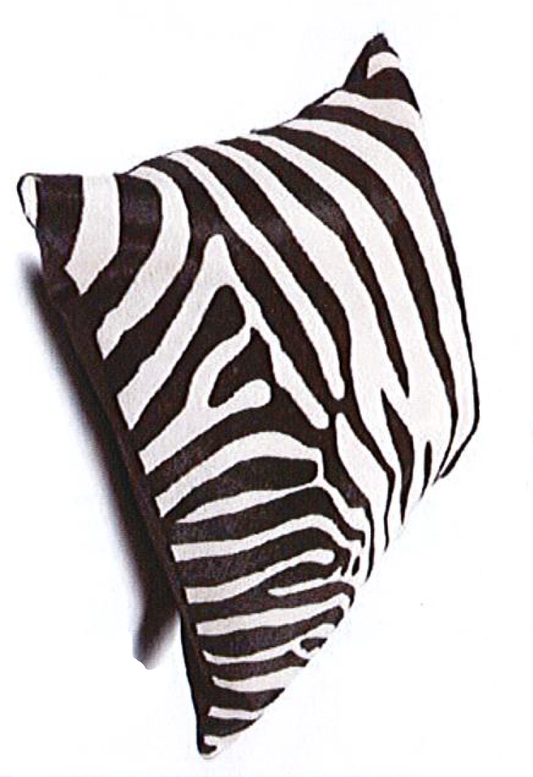 Cowhide scatter cushion - zebra print Small